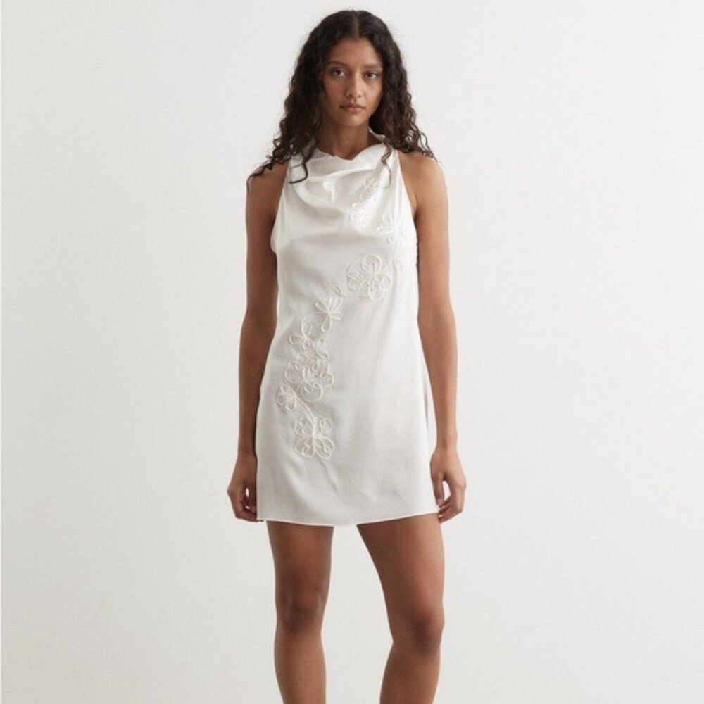 Paloma Wool White Embroidered Mini Dress